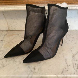 Zara Mesh Stiletto Ankle Boots
